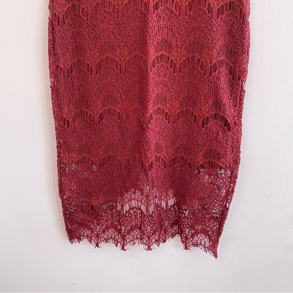 Free People Intimately Red Lace Slip Dress with Lining size small - Picture 10 of 13
